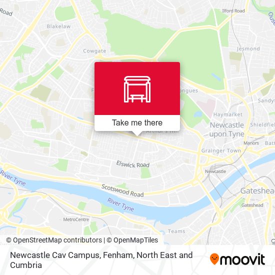 Newcastle Cav Campus, Fenham map