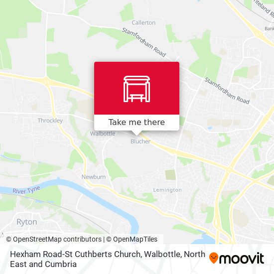 Hexham Road-St Cuthberts Church, Walbottle map