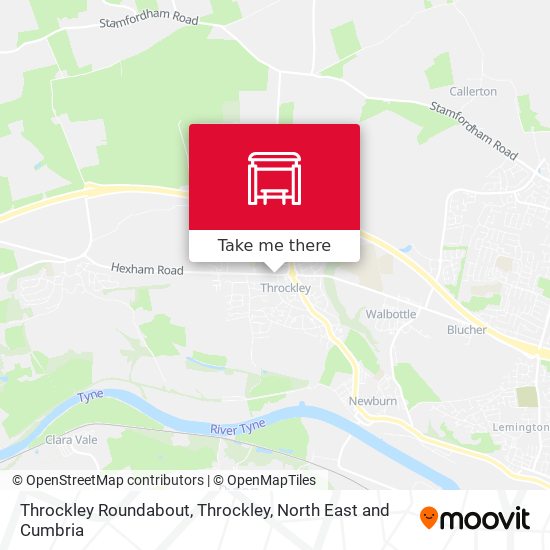 Throckley Roundabout, Throckley map