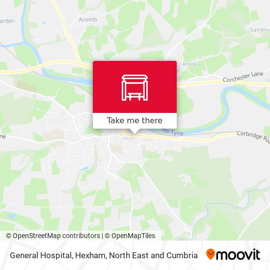 General Hospital, Hexham map