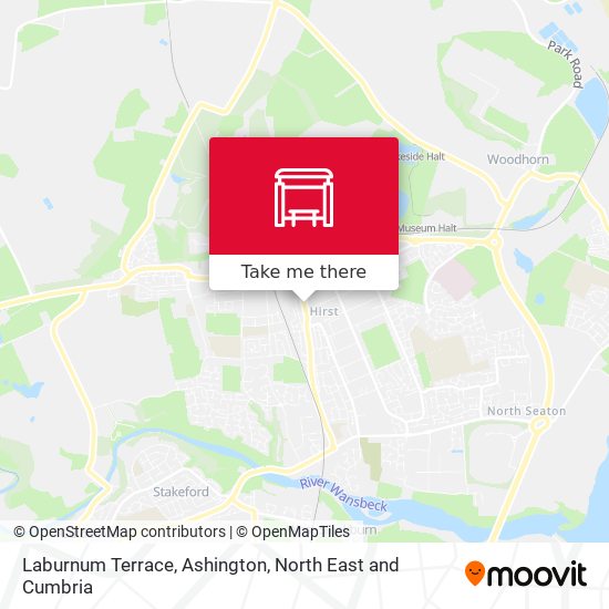 Laburnum Terrace, Ashington map