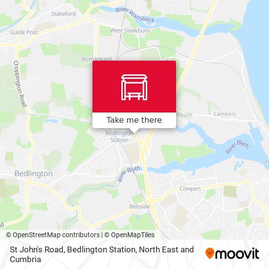 St John's Road, Bedlington Station map