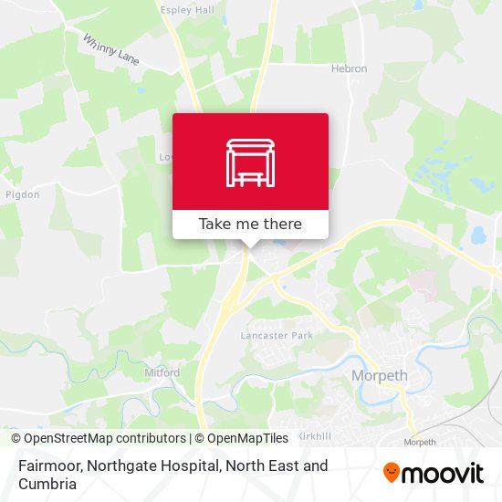 Fairmoor, Northgate Hospital map