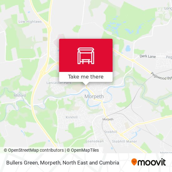Bullers Green, Morpeth map