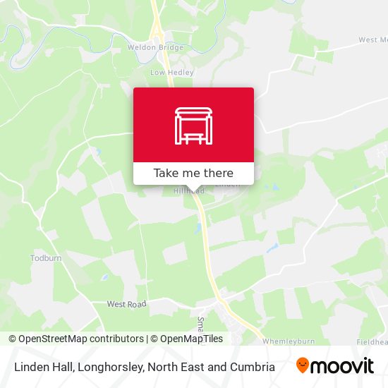 Linden Hall, Longhorsley map