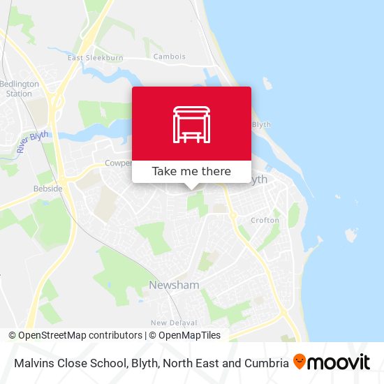 Malvins Close School, Blyth map