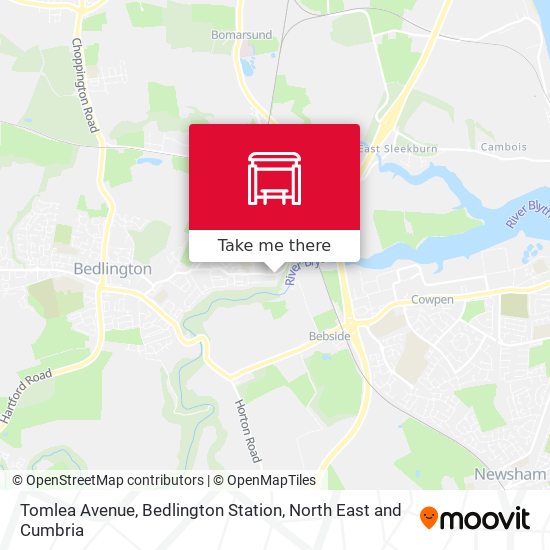 Tomlea Avenue, Bedlington Station map