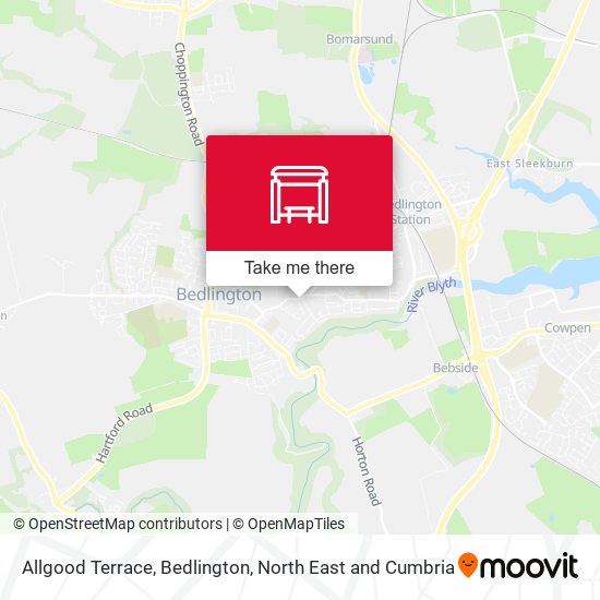 Allgood Terrace, Bedlington map