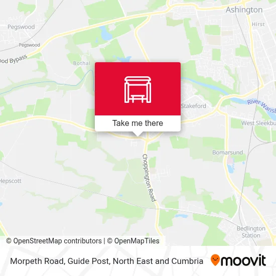 Morpeth Road, Guide Post map