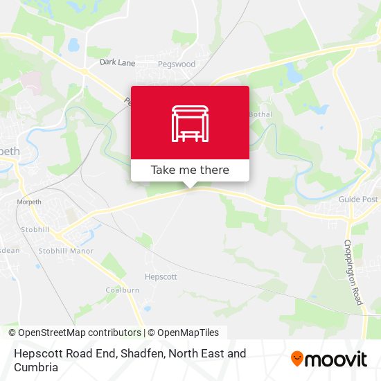 Hepscott Road End, Shadfen map