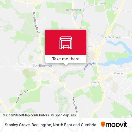 Stanley Grove, Bedlington map