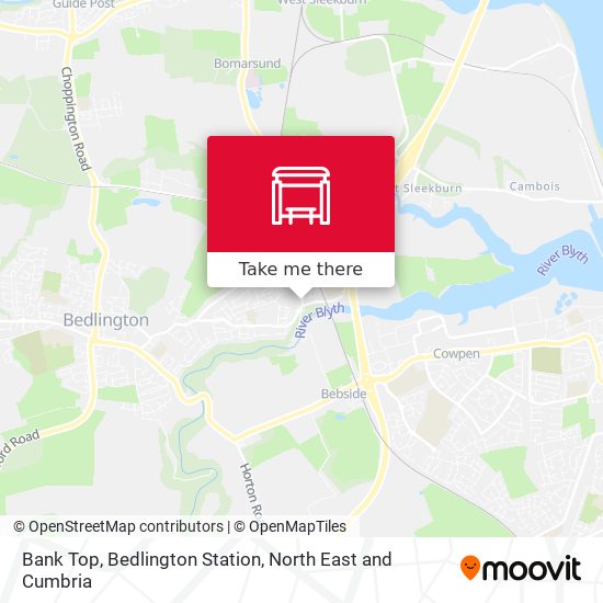 Bank Top, Bedlington Station map