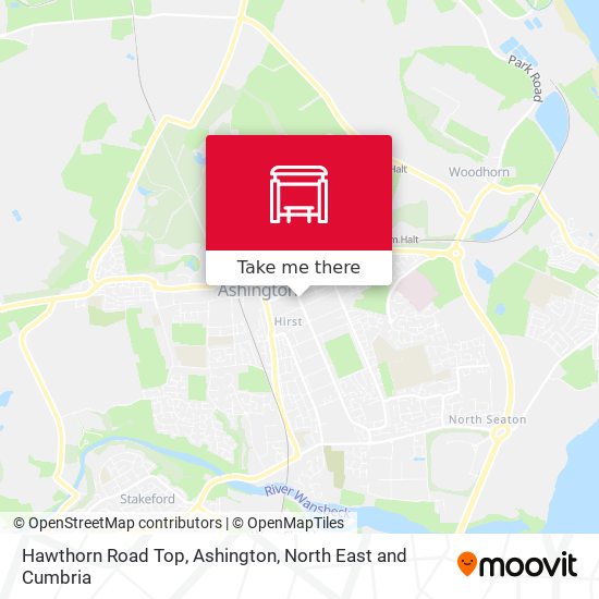 Hawthorn Road Top, Ashington map