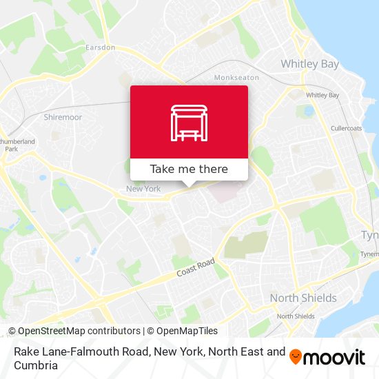 Rake Lane-Falmouth Road, New York map