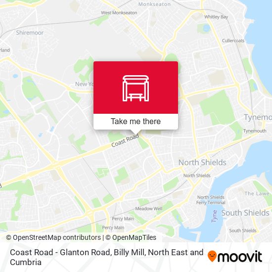 Coast Road - Glanton Road, Billy Mill map