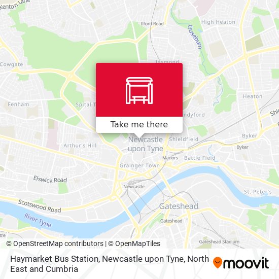Haymarket Bus Station, Newcastle upon Tyne map