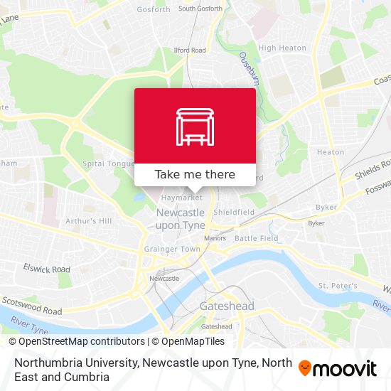 Northumbria University, Newcastle upon Tyne map