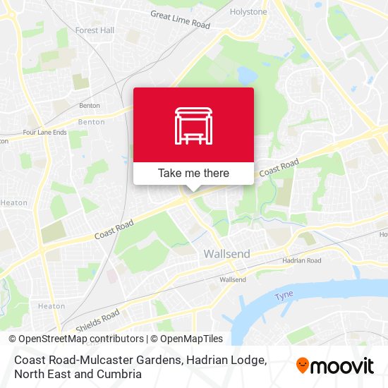 Coast Road-Mulcaster Gardens, Hadrian Lodge map