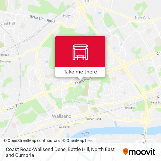 Coast Road-Wallsend Dene, Battle Hill map