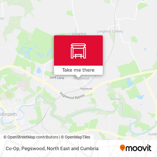 Co-Op, Pegswood map