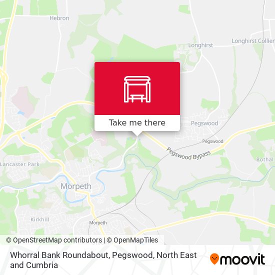 Whorral Bank Roundabout, Pegswood map