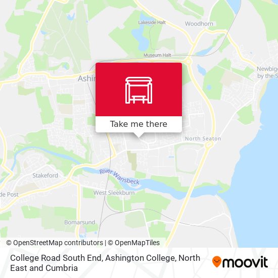 College Road South End, Ashington College map