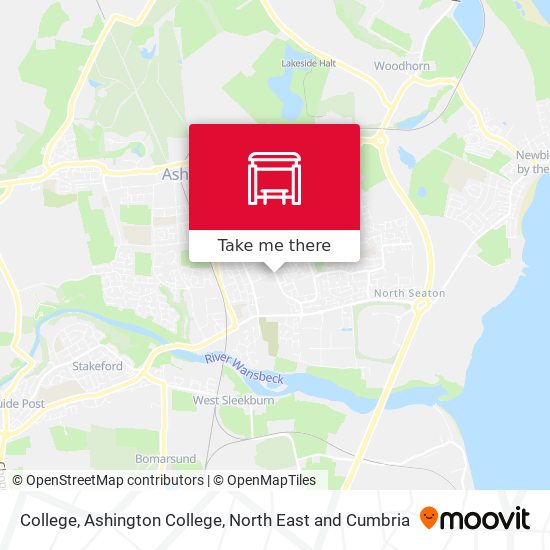 College, Ashington College map