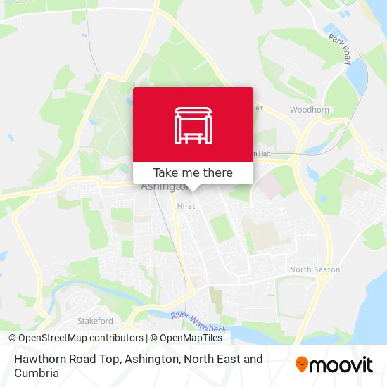 Hawthorn Road Top, Ashington map