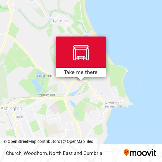 Church, Woodhorn map