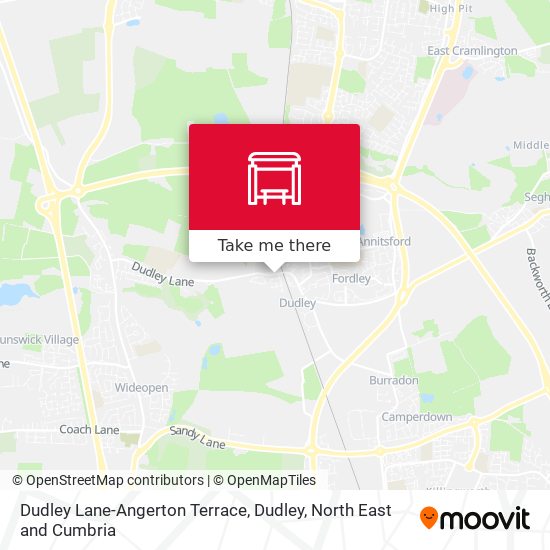 Dudley Lane-Angerton Terrace, Dudley map