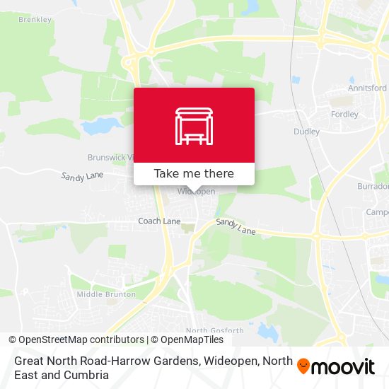 Great North Road-Harrow Gardens, Wideopen map