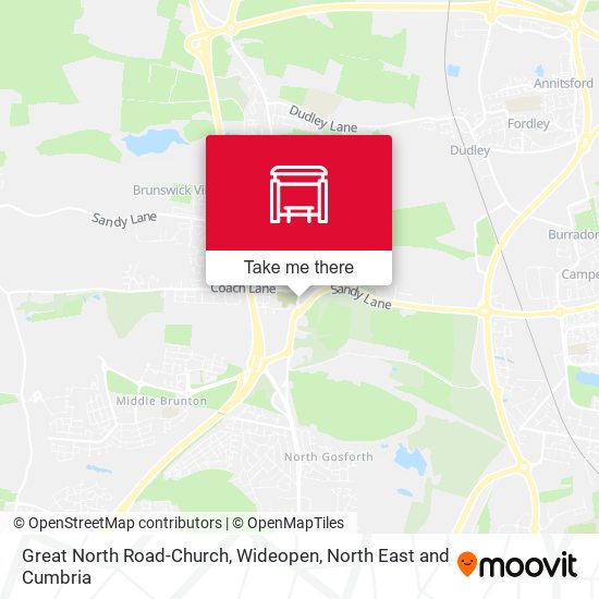 Great North Road-Church, Wideopen map