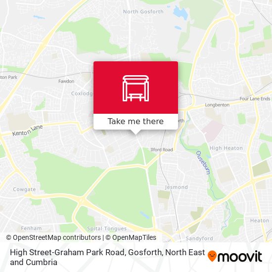 High Street-Graham Park Road, Gosforth map
