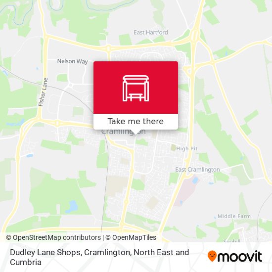 Dudley Lane Shops, Cramlington map