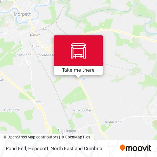 Road End, Hepscott map