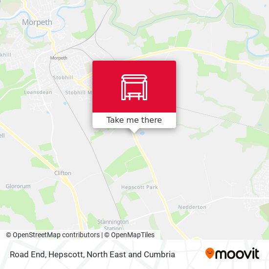 Road End, Hepscott map
