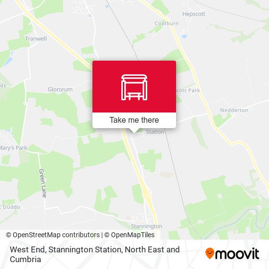West End, Stannington Station map