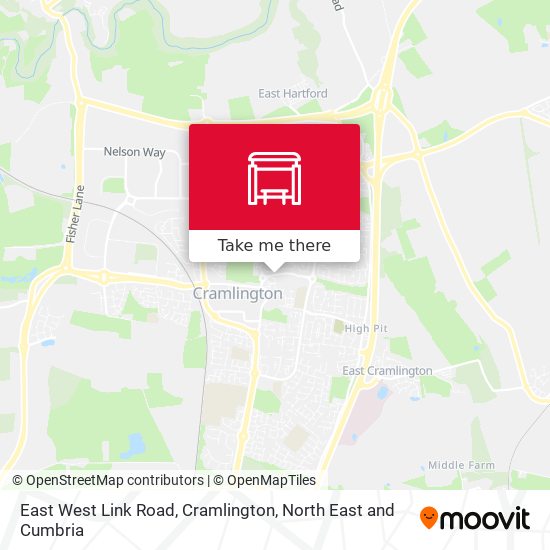 East West Link Road, Cramlington map