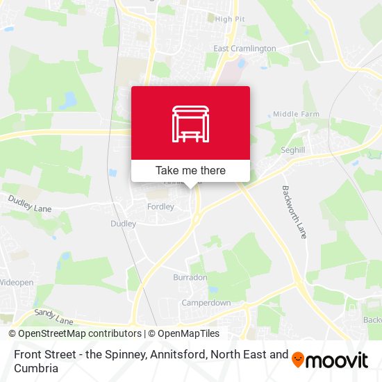 Front Street - the Spinney, Annitsford map