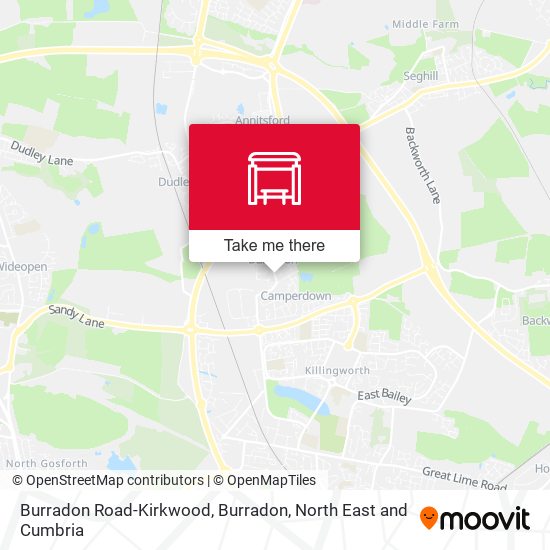 Burradon Road-Kirkwood, Burradon map