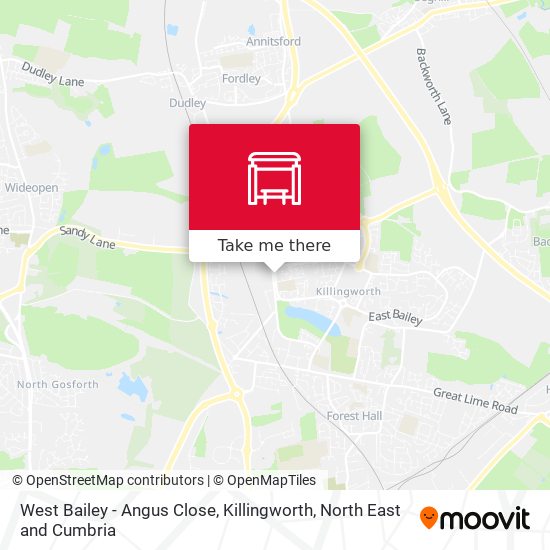 West Bailey - Angus Close, Killingworth map