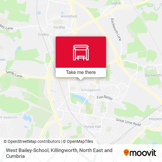 West Bailey-School, Killingworth map