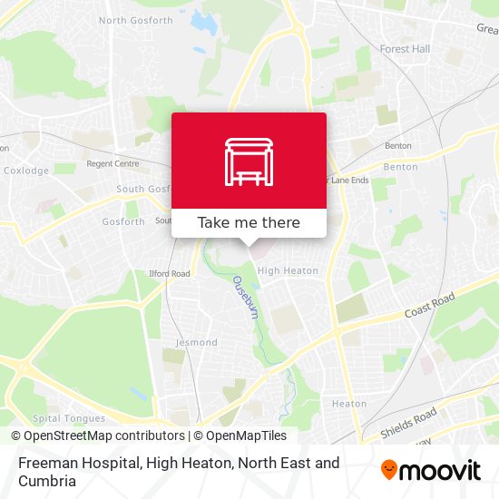 Freeman Hospital, High Heaton map