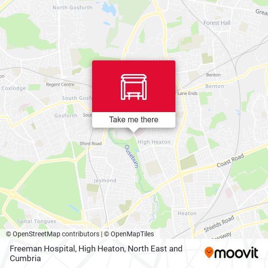 Freeman Hospital, High Heaton map