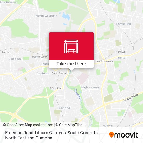 Freeman Road-Lilburn Gardens, South Gosforth map