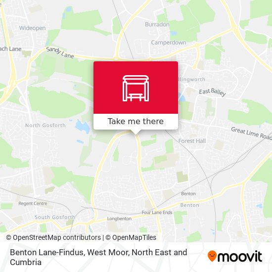 Benton Lane-Findus, West Moor map