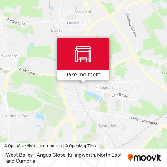 West Bailey - Angus Close, Killingworth map