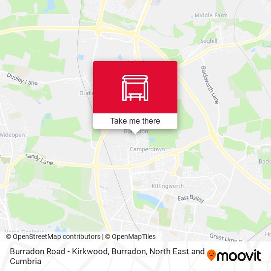 Burradon Road - Kirkwood, Burradon map