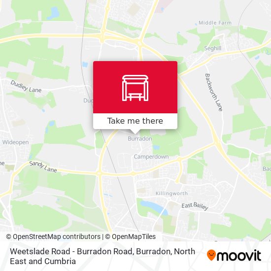 Weetslade Road - Burradon Road, Burradon map