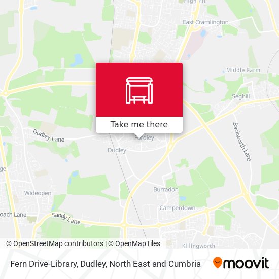 Fern Drive-Library, Dudley map